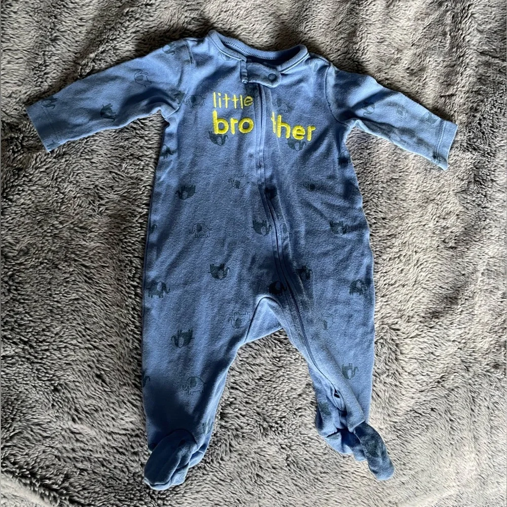 Carter's Blue and Yellow 'Little Brother' Footie - Picture 1 of 7
